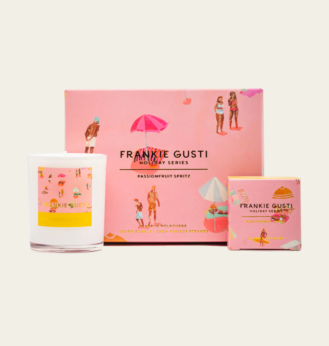 FRANKIE GUSTI : Passionfruit Spritz - Candle + Shower Steamer Duo