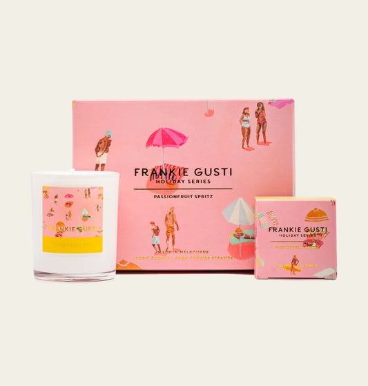 FRANKIE GUSTI : Passionfruit Spritz - Candle + Shower Steamer Duo