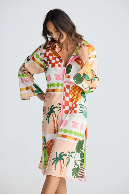 HOLIDAY : Tropical Fiesco Stella - Shirt Dress