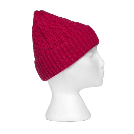 TAYLOR HILL : Cable Knit Hot Pink - Beanie