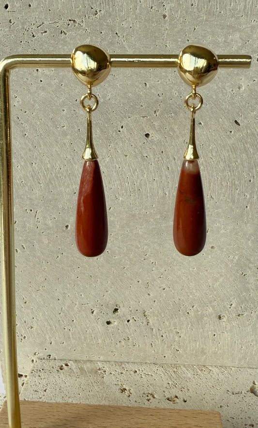 TUNIK : Wanderlight Carnelian Precious Stone Drop - Earrings