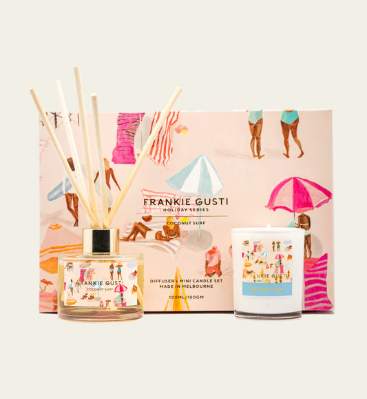 FRANKIE GUSTI : Diffuser + Mini Candle Set - Coconut Surf