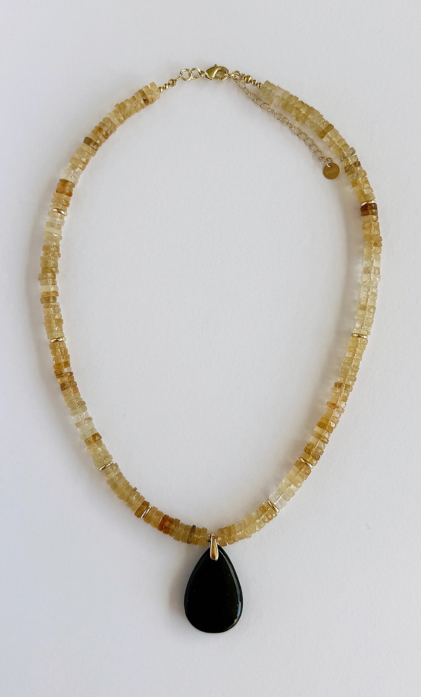 TUNIK : Amulet Natural Citrine Heishi - Bead Necklace