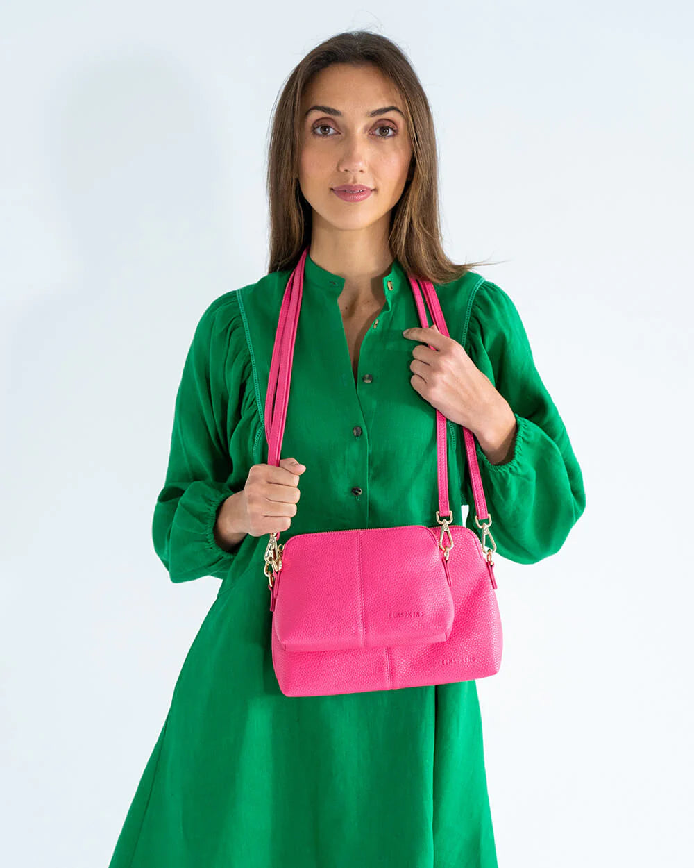 ELMS+KING : Large Burbank Xbody Bag - Fuchsia