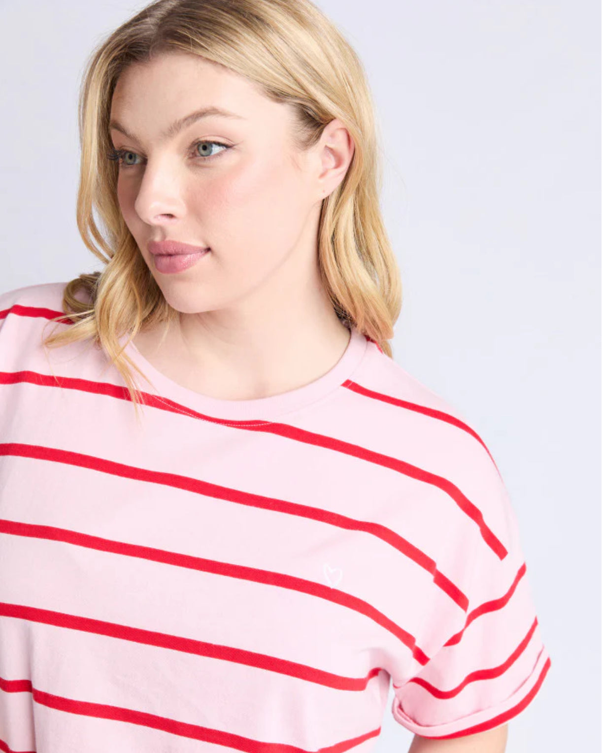 ELM : Halli Stripe Tee - Pink Stripe