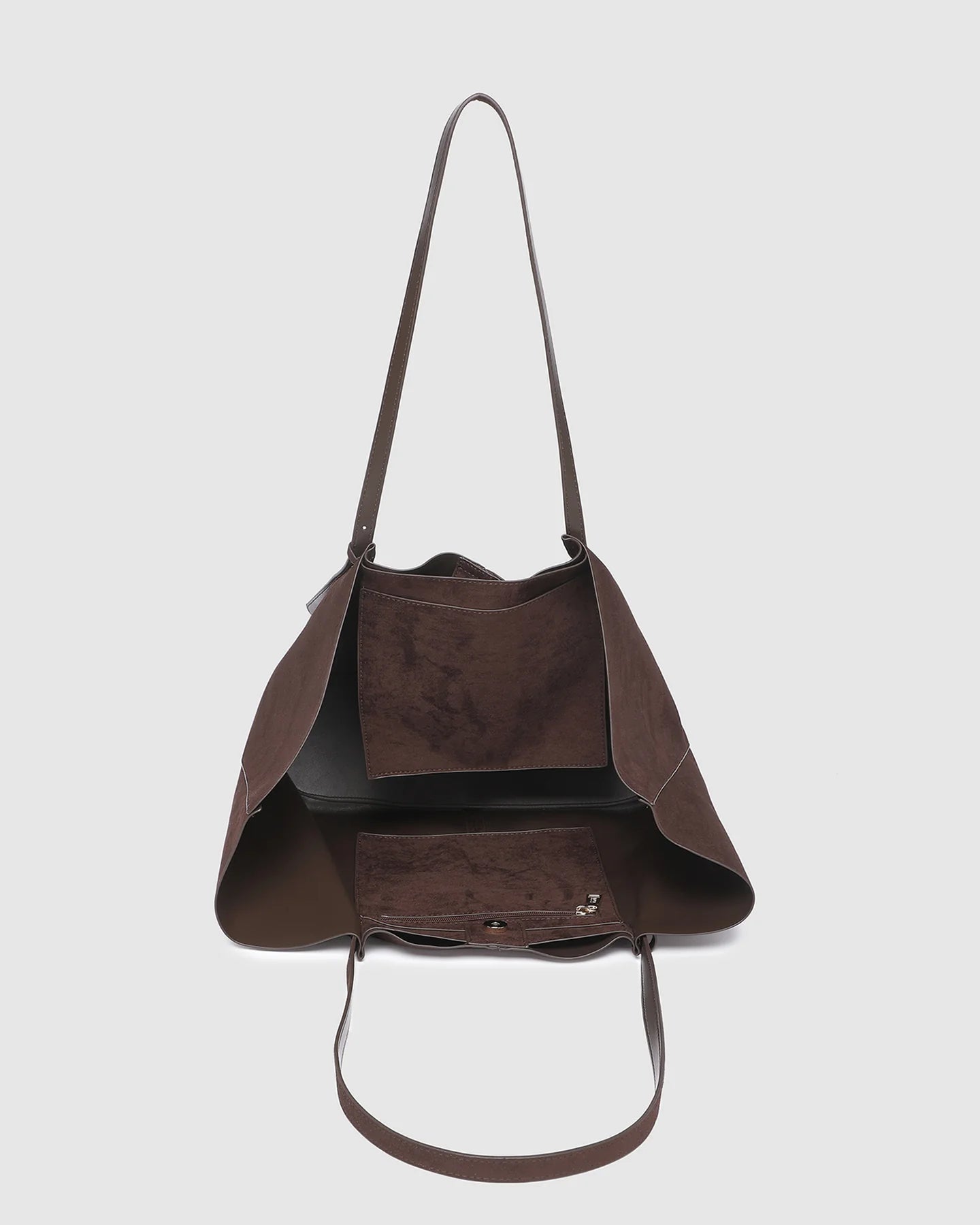 LOUENHIDE : Sawyer Suedette Chocolate - Tote Bag