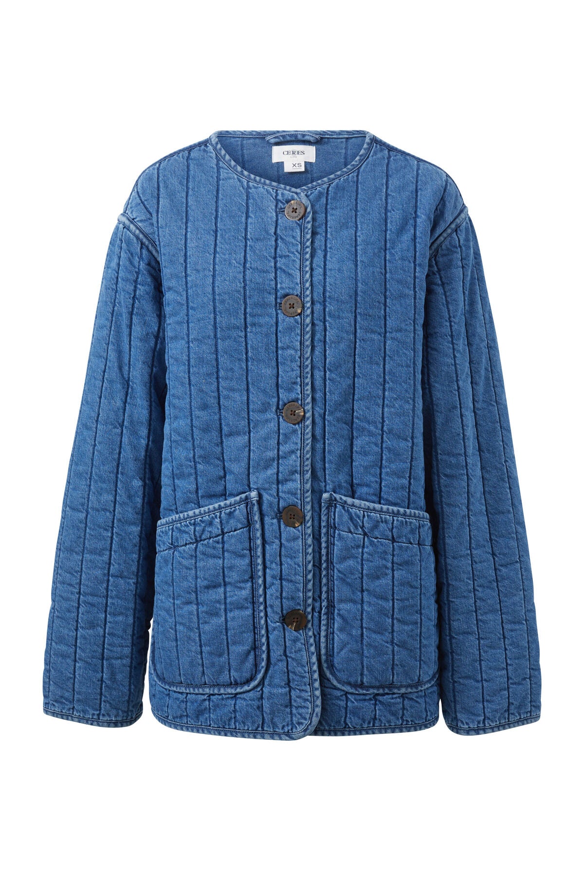 CERES LIFE : Comfy Quilted Jacket - Fresh Indigo