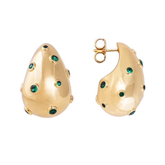 FAIRLEY : Green Crystal Monaco Studs