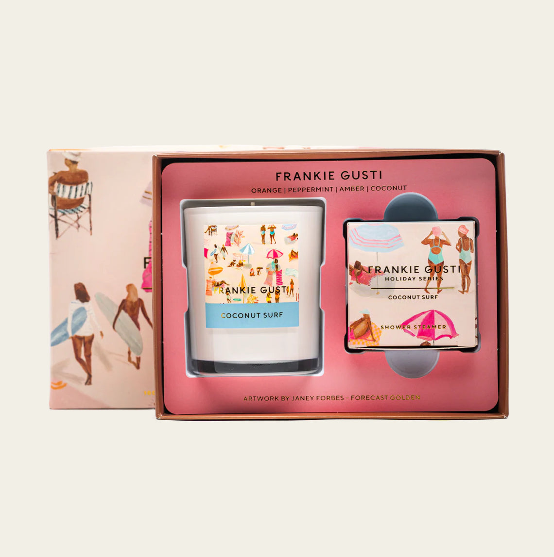 FRANKIE GUSTI : Coconut Surf - Candle + Shower Steamer Duo