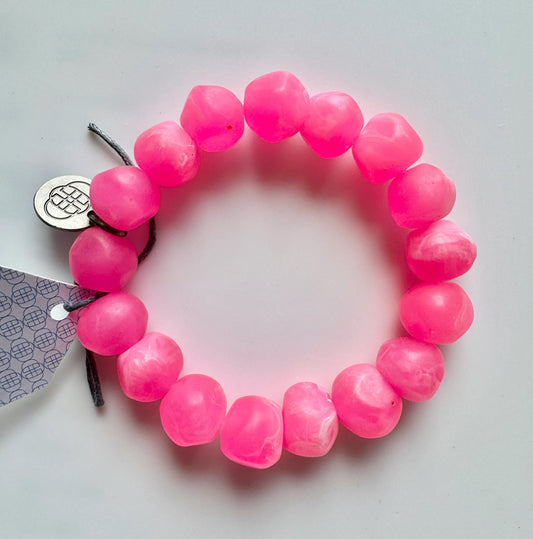 GREENWOOD DESIGNS : Marble Rock Bracelet - Hot Pink