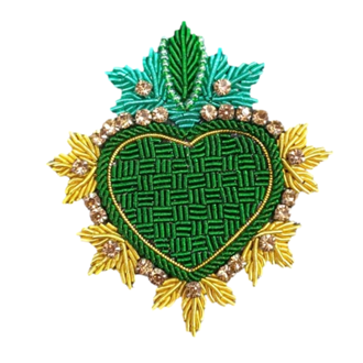 PARISIAN COOL : Ex Voto Heart Green - Brooch