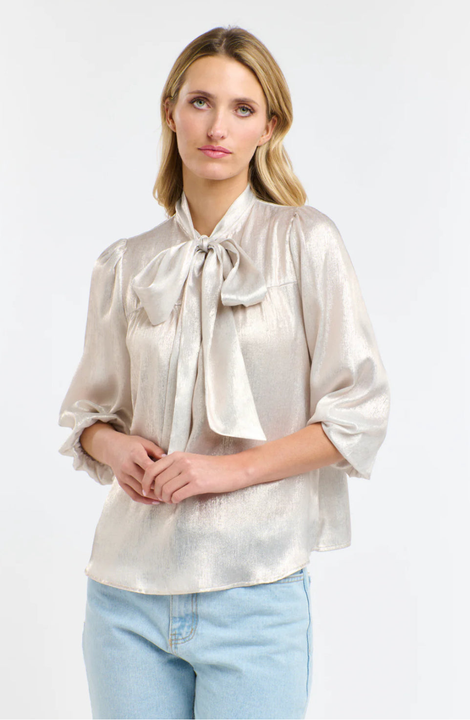 365 DAYS : Pussy Bow Blouse - Champagne