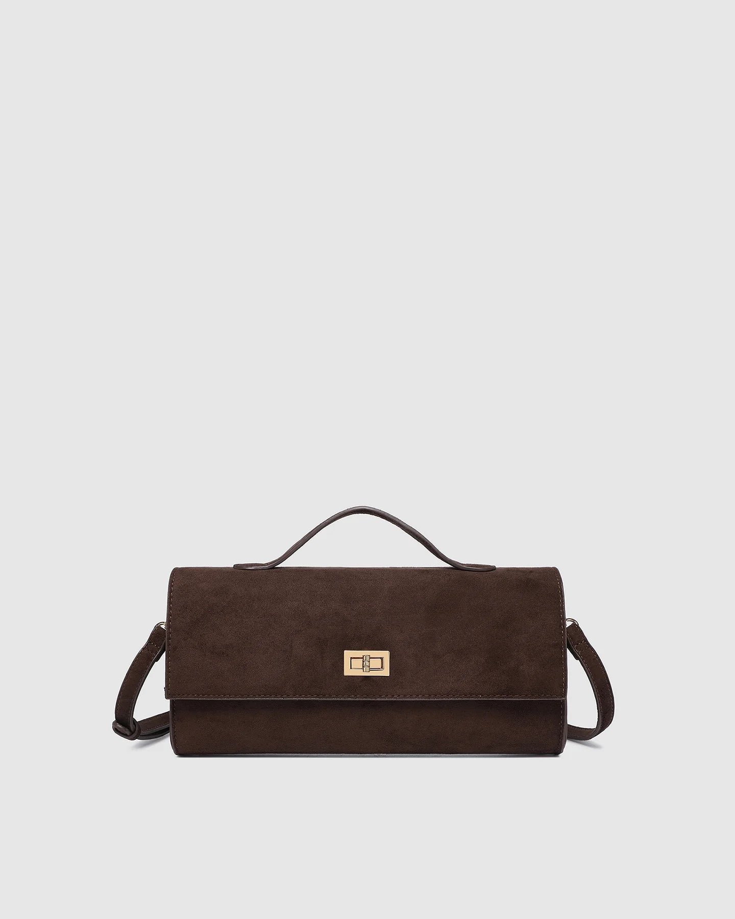 LOUENHIDE - Delaney Chocolate Suedette - Clutch