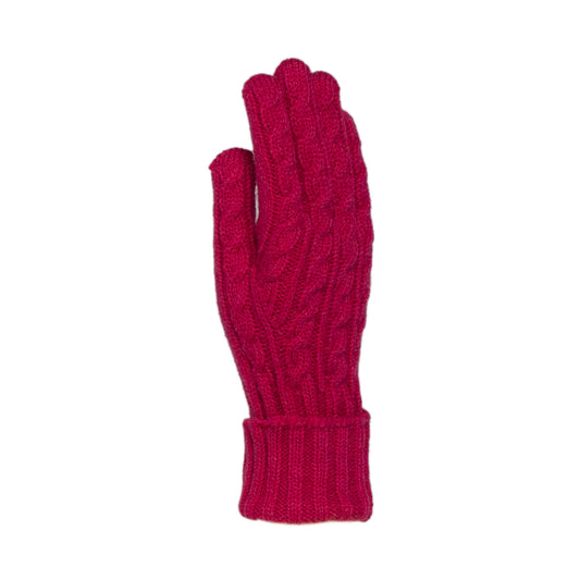 TAYLOR HILL : Cable Knit Hot Pink - Gloves