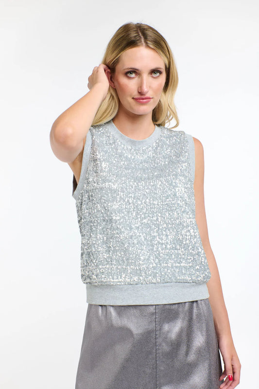 365 DAYS : Sequins Tank Silver - Vest