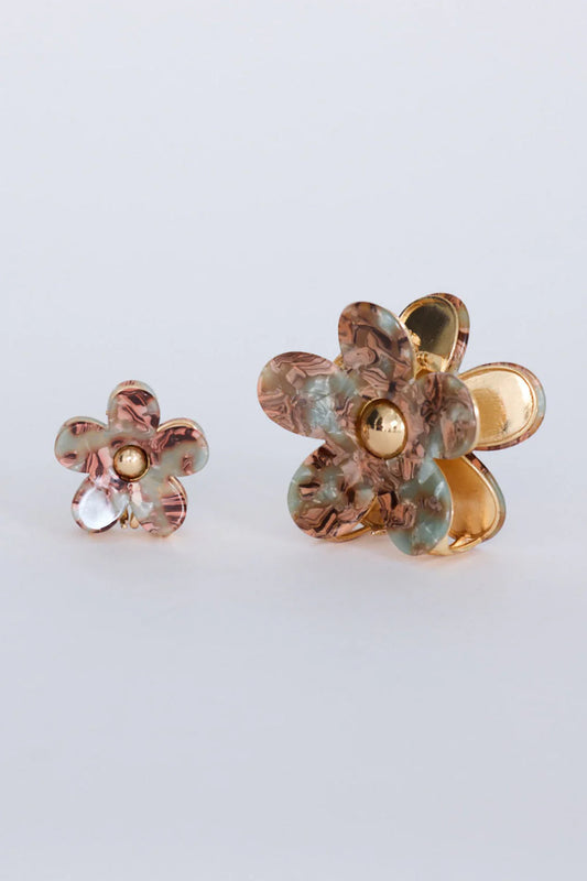HOLIDAY LIFE : Flora Set of 2 Brown - Hair Claw