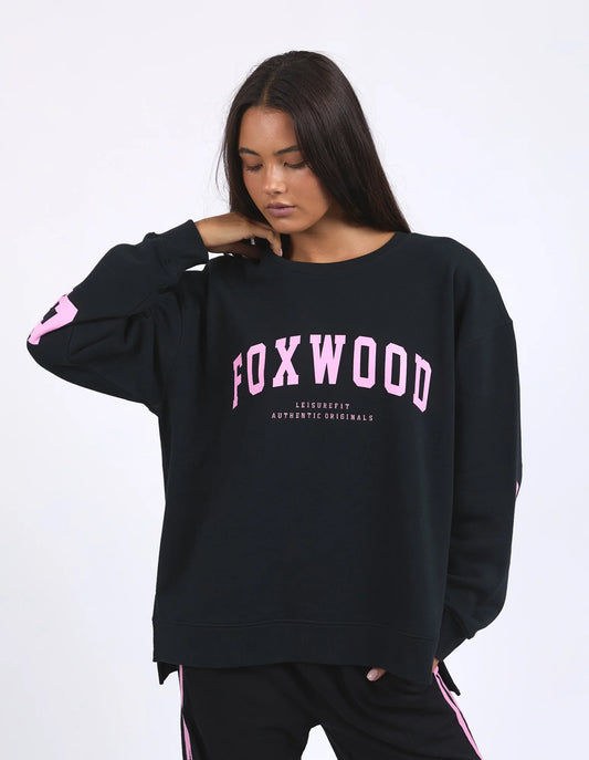 FOXWOOD : Interval Crew - Black with Neon Pink