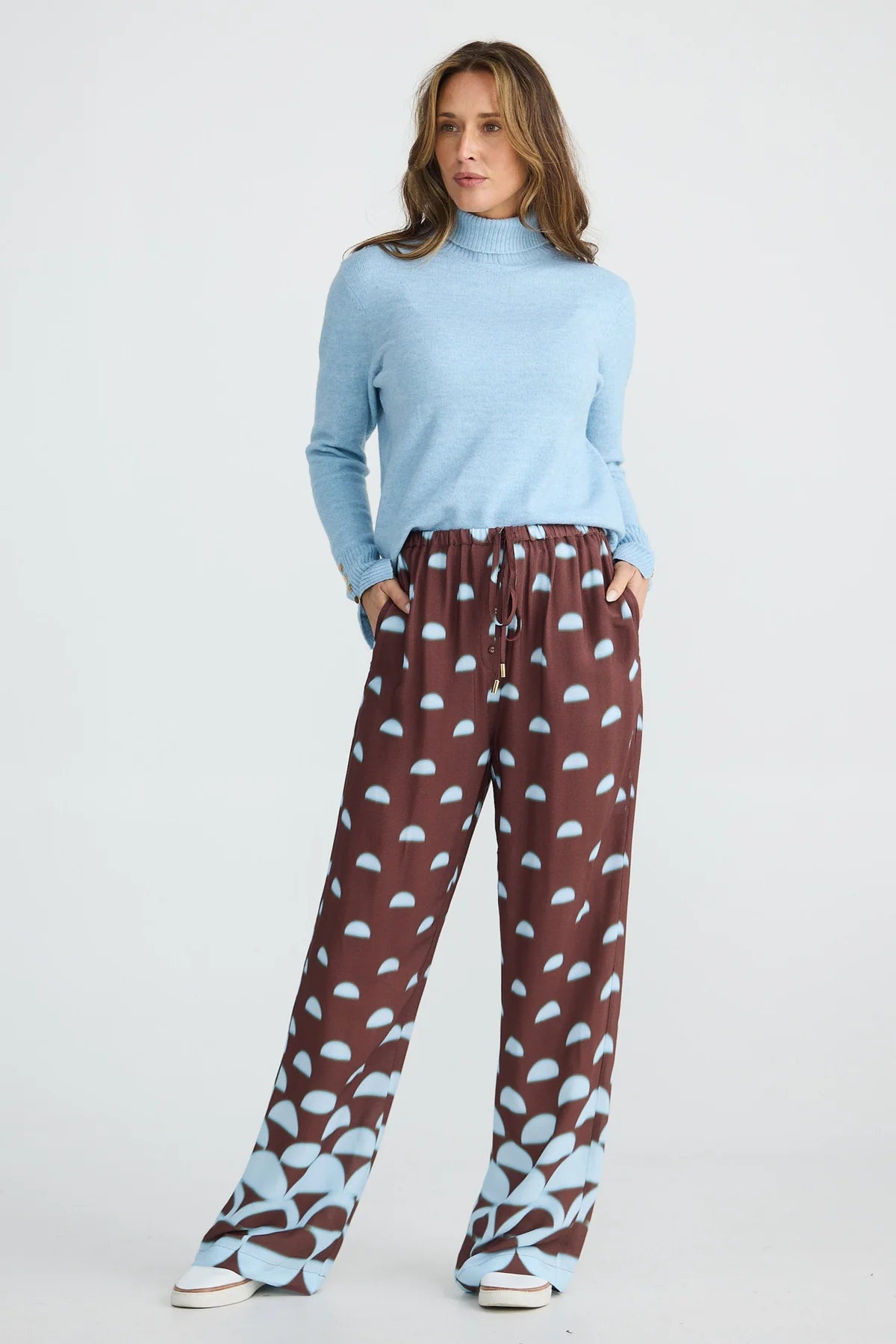 BRAVE+TRUE : Second Valley Blue Brown Geo - Pant