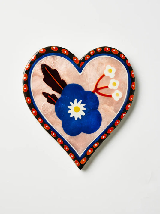 JONES & CO : Bloom Nouveau Blue Heart - Wall Art