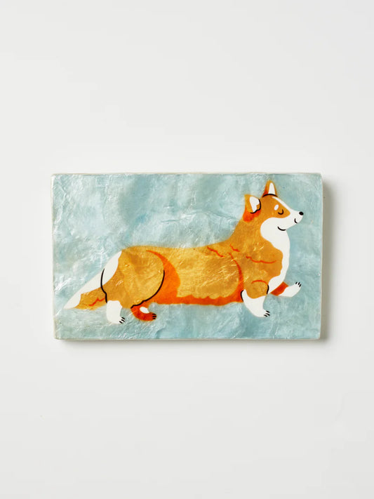 JONES & CO : Pup Corgi Tile - Wall Art