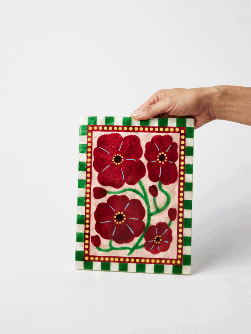 JONES & CO : Bloom Nouveau Wine Rectangle - Wall Art