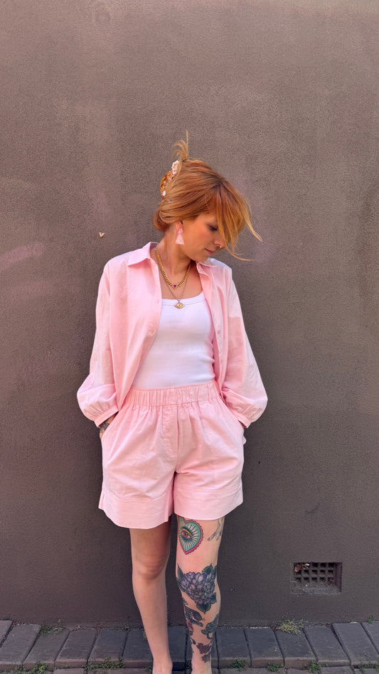 BRAVE + TRUE : Esplanade Soft Pink Shorts