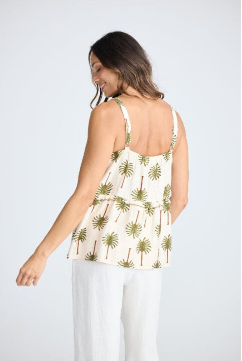 HOLIDAY - Alita Top - Ivory Palm Print