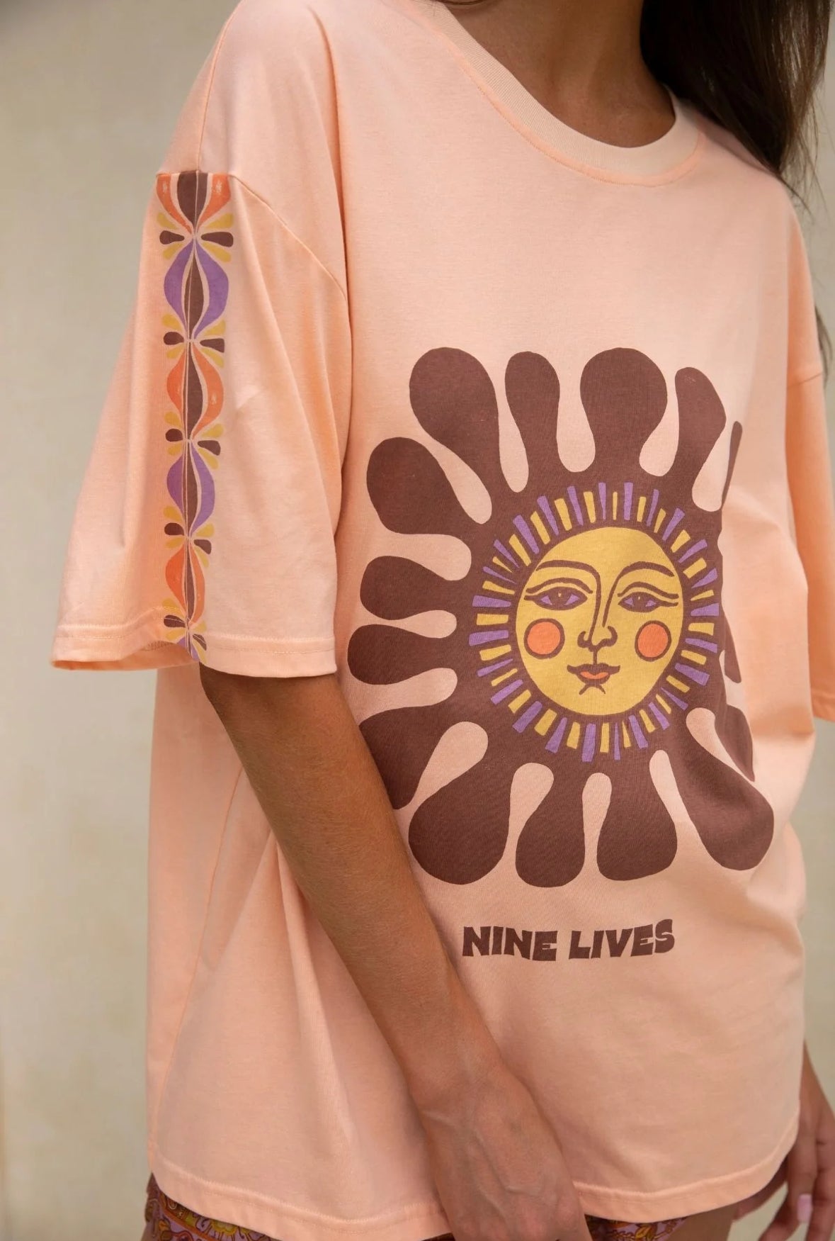 NINE LIVES BAZAAR - Rainbow Chaser Tee - Peachy