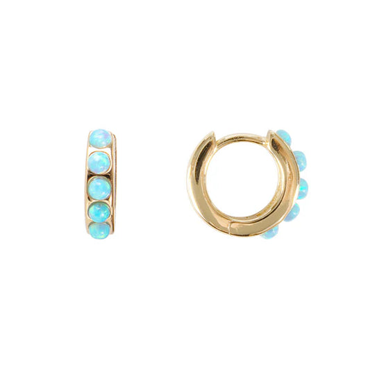 FAIRLEY : Blue Opal Crystal Huggies