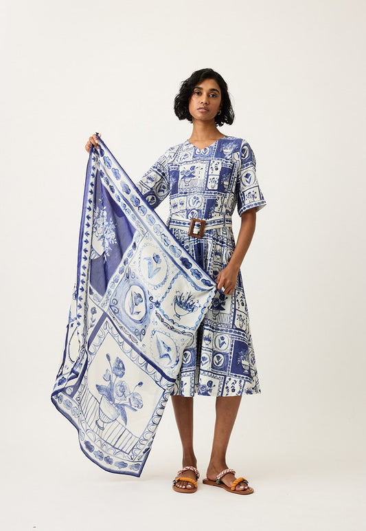 NANCYBIRD: Lyon Tile Silk - Scarf