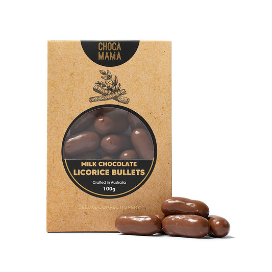 CHOCAMAMA : Milk Chocolate Licorice Bullets