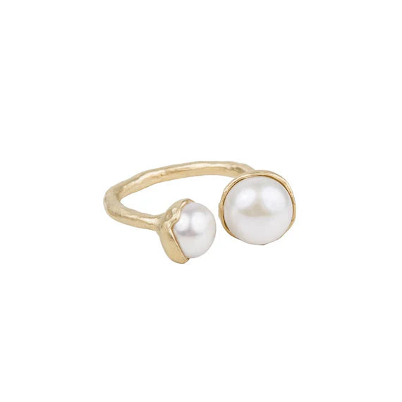 FAIRLEY : Double Pearl Ring - Gold