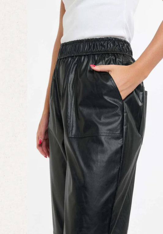 365 DAYS : Black Faux Leather - Jogger