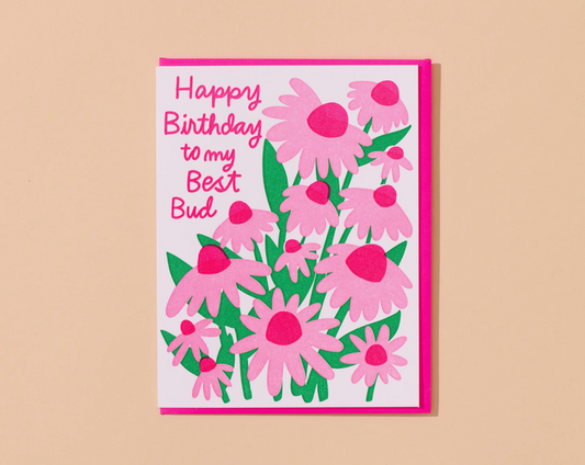 GREETING CARD : Happy Birthday to My Best Bud - Birthday Card