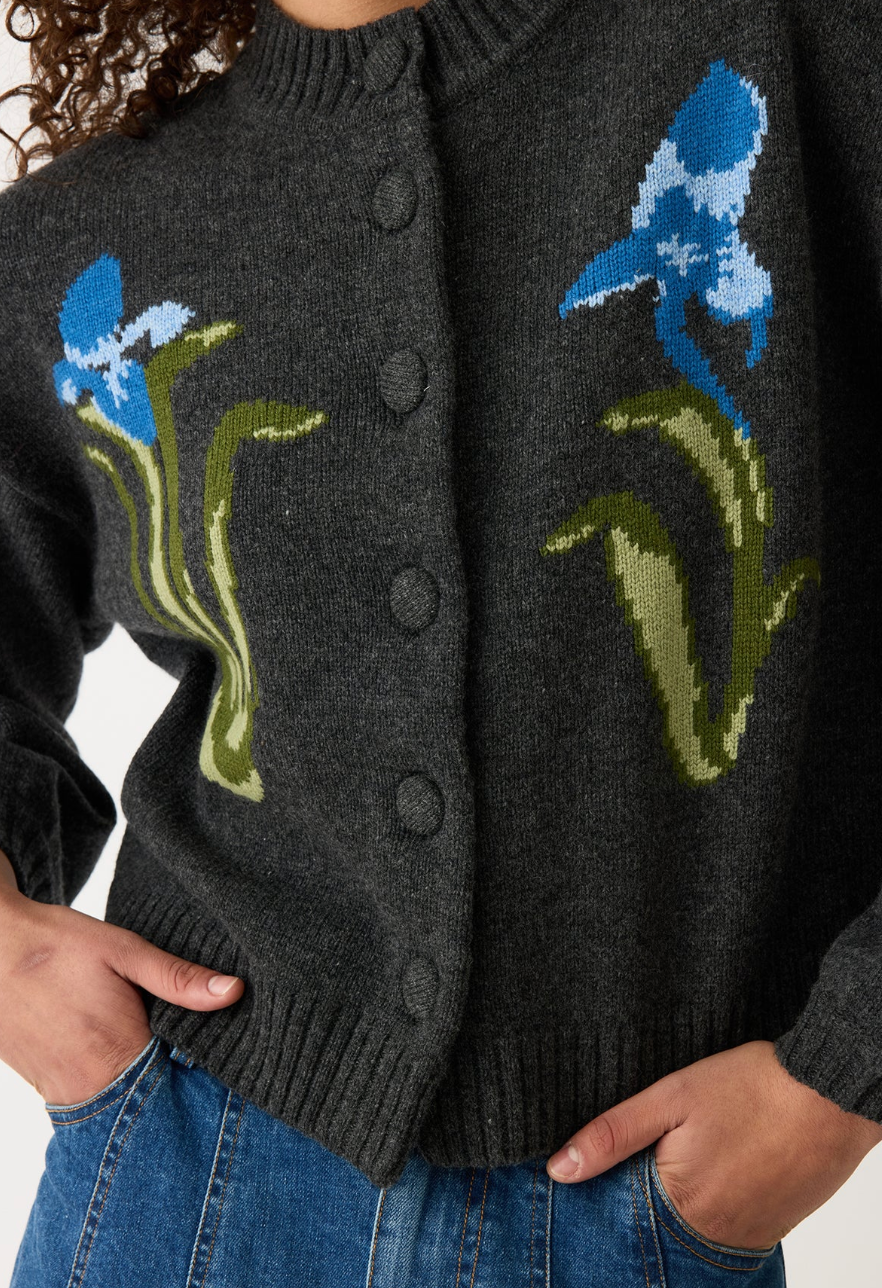 NANCYBIRD - Iris Cardigan Charcoal