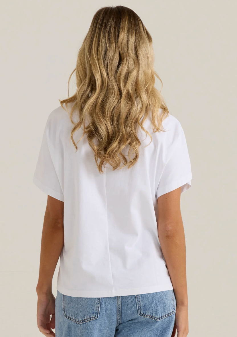 SASS - Mira Crochet Tee - White