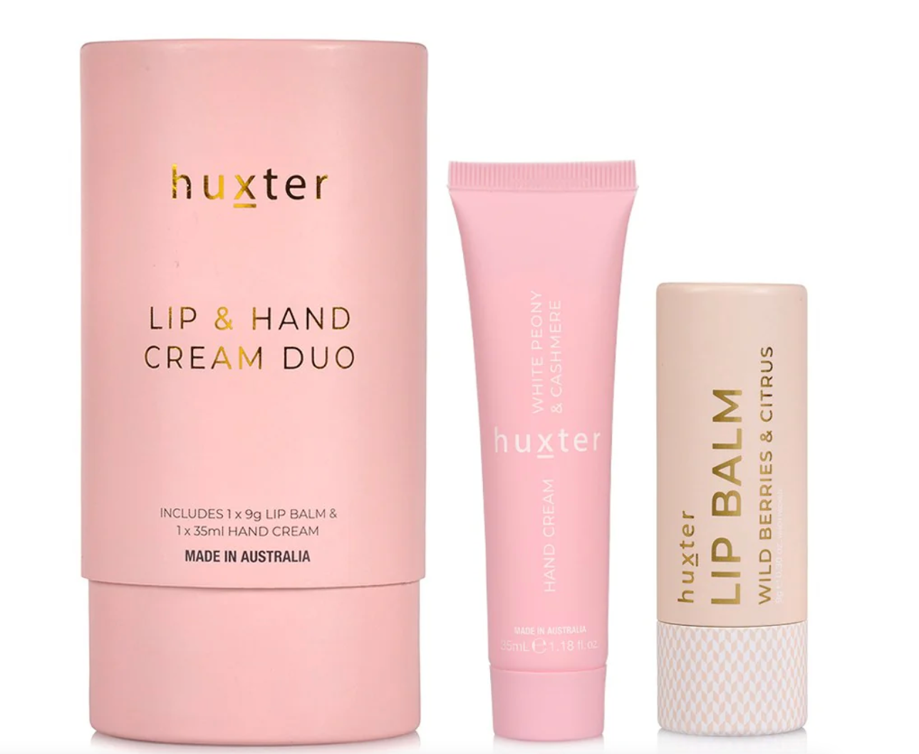 HUXTER - Lip & Hand Cream Duo - Pink - White Peony & Cashmere