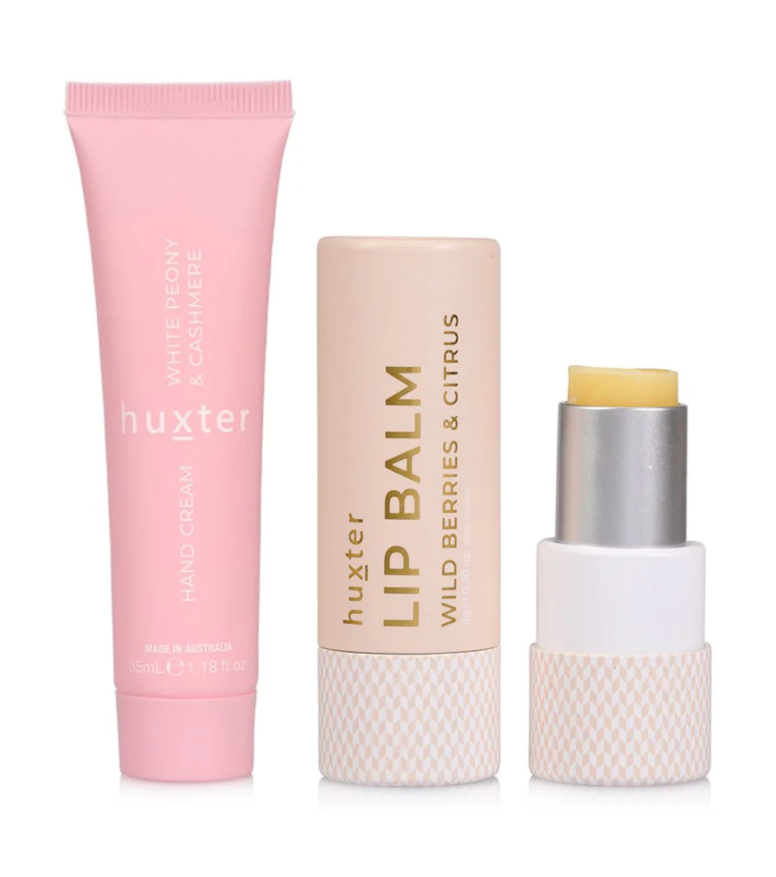HUXTER - Lip & Hand Cream Duo - Pink - White Peony & Cashmere