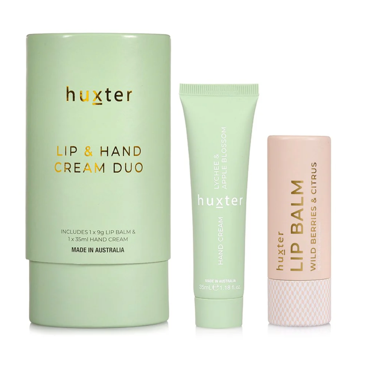 HUXTER - Lip & Hand Cream Duo - Green - Lychee & Apple Blossom