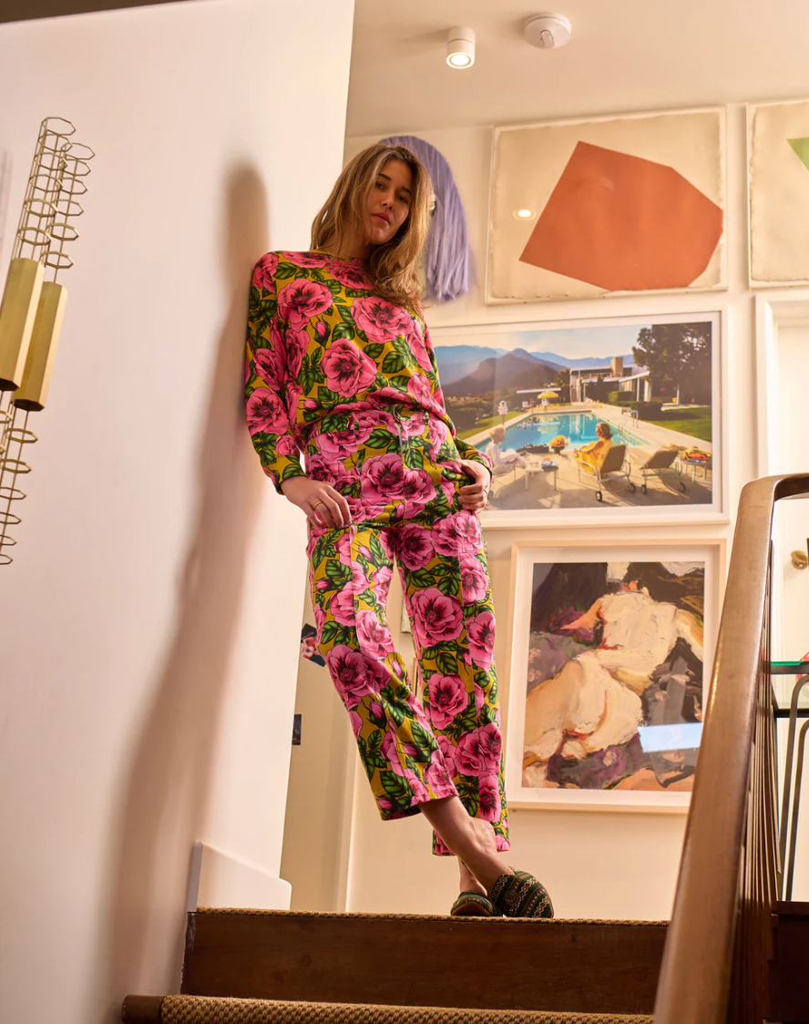 KIP & CO - Golden Peony Denim Pants