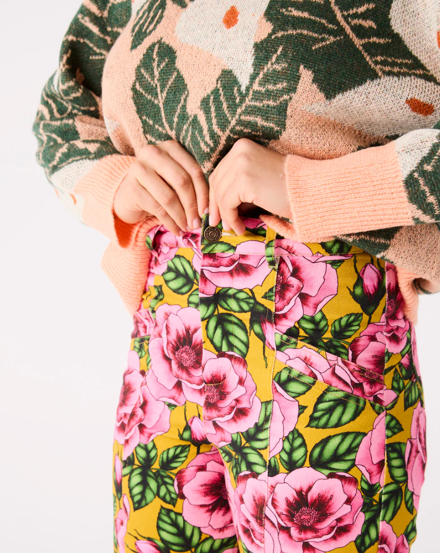 KIP & CO - Golden Peony Denim Pants