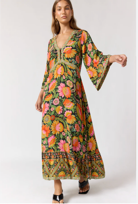 NINE LIVES BAZAAR - Empire Maxi Dress - Fiesta