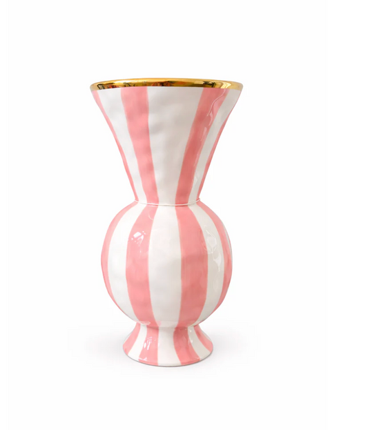 CARLA DINNAGE - Pink Fiesta Vase Hand painted