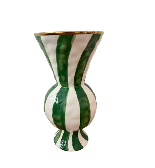 CARLA DINNAGE - Green Fiesta Vase Hand painted