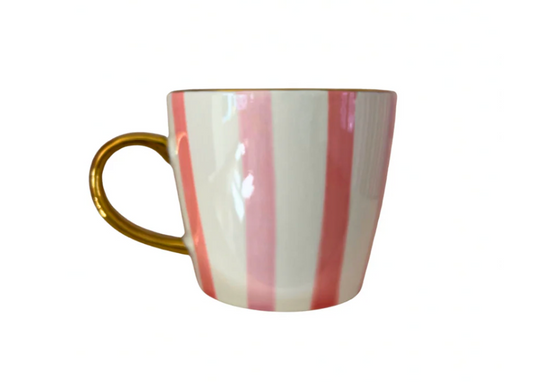 CARLA DINNAGE - Hand painted Pink Le Stripe Mug