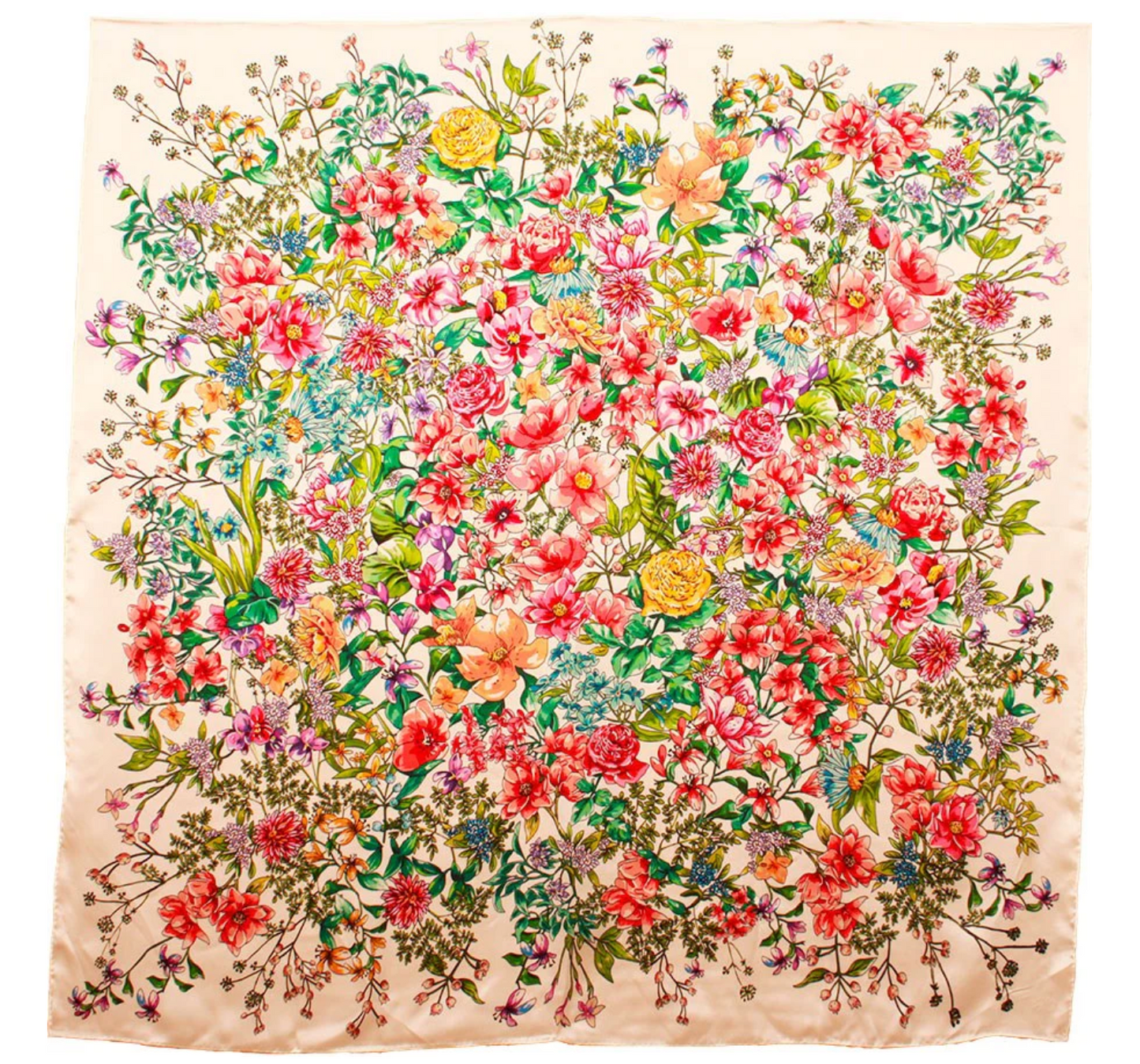 FRENCH BAZAAR -  Silk Scarf - Floral Bouquet - 50X50 CM