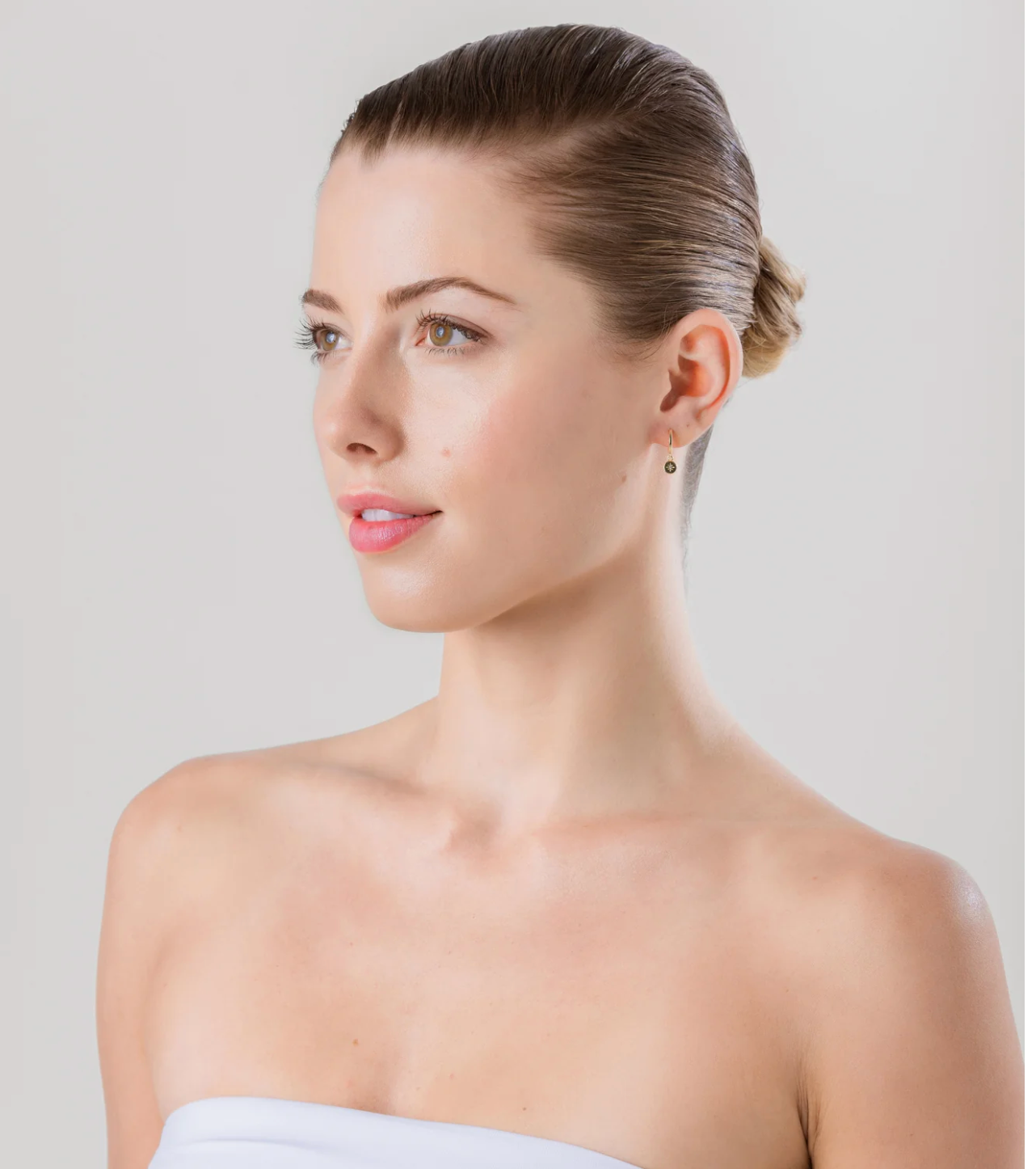 LIBERTE : Beck Gold Clear Earring