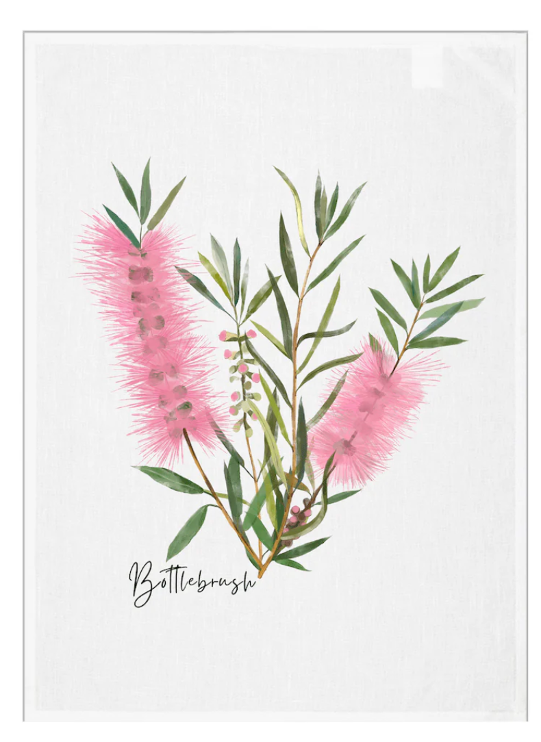 TAYLOR HILL- Bottlebrush Tea Towel | Pink