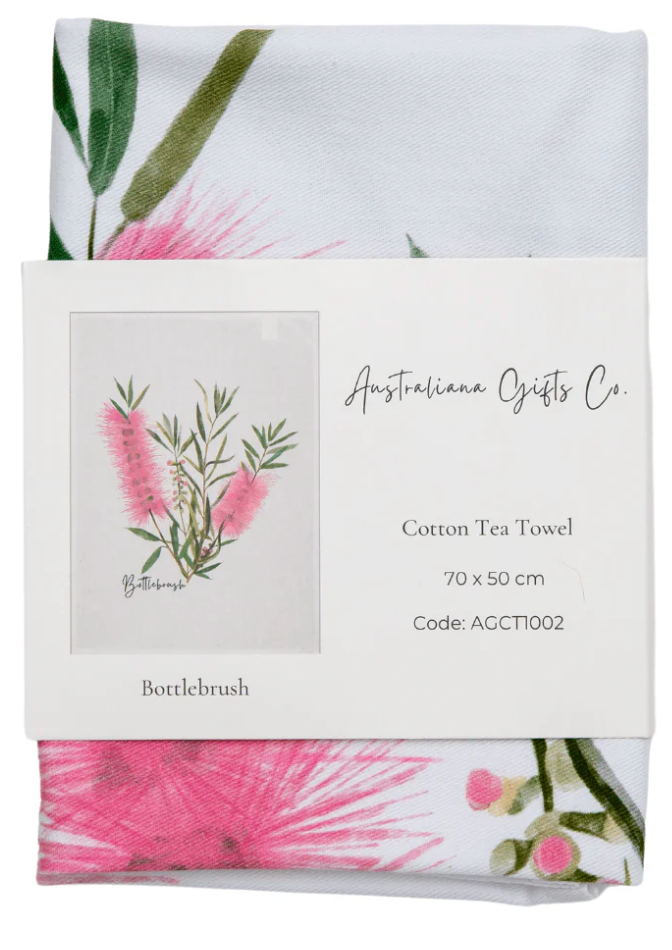 TAYLOR HILL- Bottlebrush Tea Towel | Pink