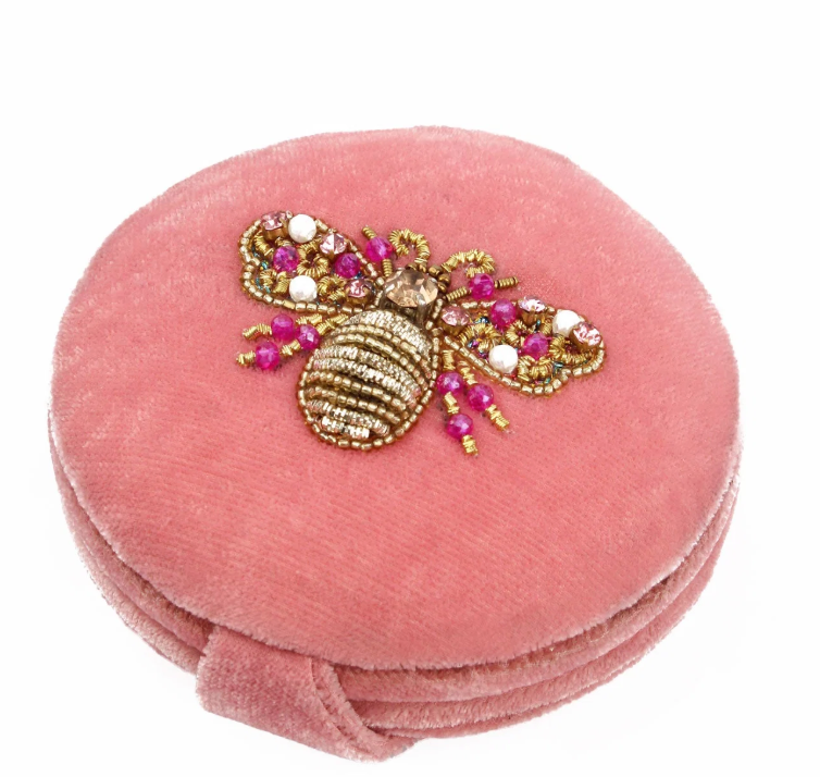MY DORIS - PINK FLOWER BEE COMPACT MIRROR